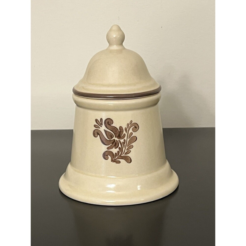 Vintage Pfaltzgraff Stoneware Village 6” #6-22  Sugar Bowl With Lid